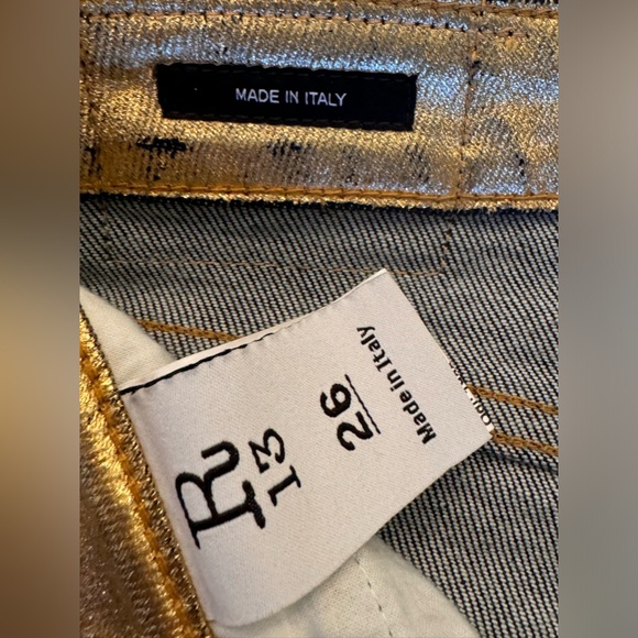 R13
Cropped metallic coated mid-rise straight-leg jeans. New without tags - Picture 7 of 15